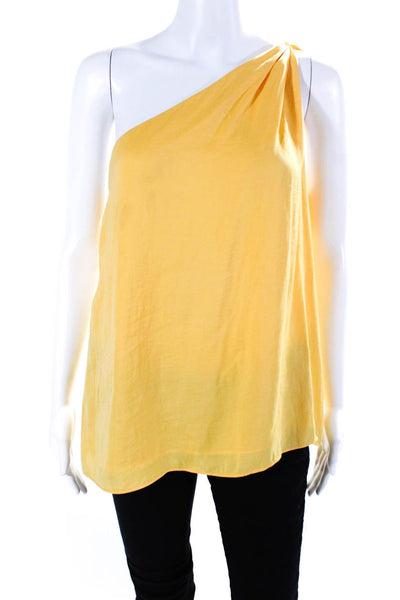 Vince Camuto Women's Sleeveless One Shoulder Blouse Yellow Size M