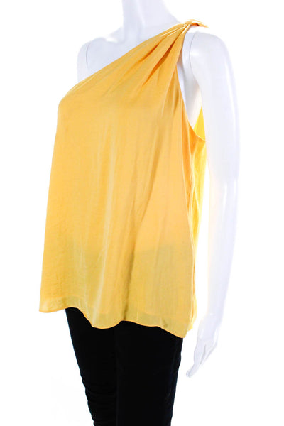 Vince Camuto Women's Sleeveless One Shoulder Blouse Yellow Size M