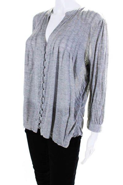 Soft Joie Women's 3/4 Sleeve Button Front Casual Top Gray Size M