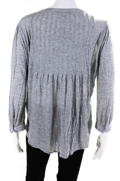 Soft Joie Women's 3/4 Sleeve Button Front Casual Top Gray Size M