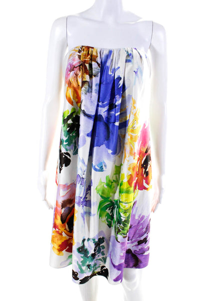 Nicole Miller Women's Strapless Cut Out Tie Dye Mini Dress Multicolor Size 10