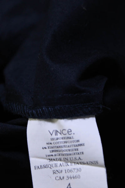 Vince Women's Zip Closure Pleated Flare Midi Skirt Navy Blue Size 4