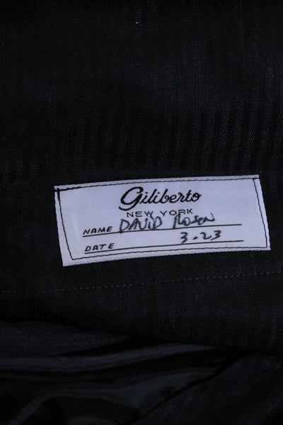 Giliberto Men's Flat Front Straight Leg Dress Pant Navy Blue Size 40