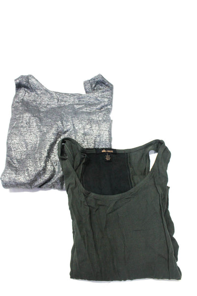 Eileen Fisher Womens Asymmetrical Hem Top Tank Top Silver Green Size S Lot 2