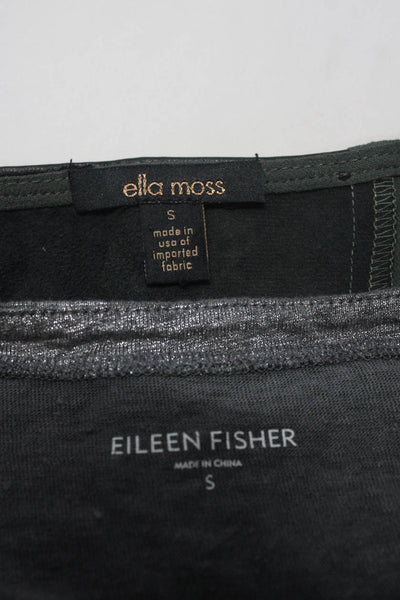 Eileen Fisher Womens Asymmetrical Hem Top Tank Top Silver Green Size S Lot 2