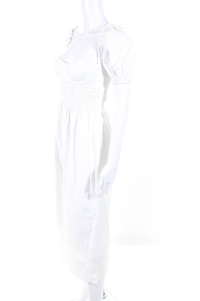 Weworewhat Womens Cotton Square Neck Puff Short Sleeve Maxi Dress White Size 00