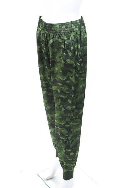Cami Womens Silk Camouflage High-Rise Elastic Waist Jogger Pants Green Size XS