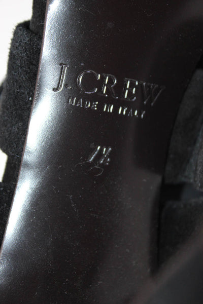 J Crew Womens Suede Platform Slingbacks Sandal Heels Black Size 7.5