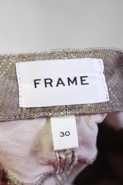 Frame Womens Plaid Crop Mini Boot Cut Jeans Gray Cotton Size 30