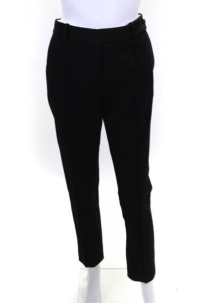 Theory Womens Creased Slim Leg Pintuck Knit Dress Pants Black Size 10