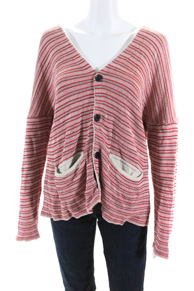 Opening Ceremony Women's V-Neck Long Sleeves Cardigan Red Size S