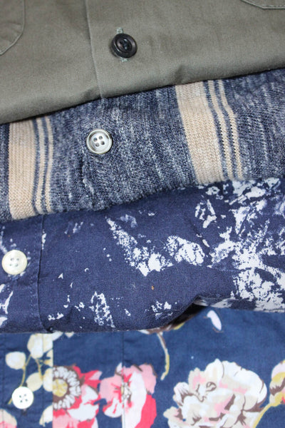 Frank & Oak Men's Collar Long Sleeves Button Down Shirt Blue Size S Lot 4