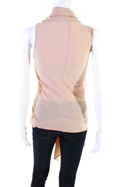 10 Crosby Derek Lam Womens Silk Tie Neck Tank Top Nude Beige Size 2