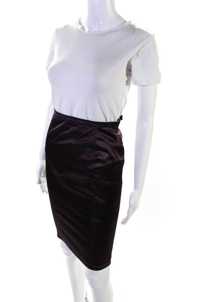 D&G Dolce & Gabbana Womens Knee Length Pencil Skirt Purple Size 26