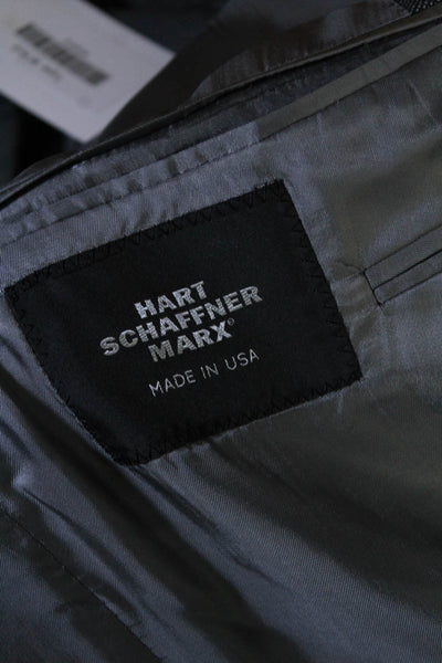 Hart Schaffner Marx Mens Wool Long Sleeve Notched Collared Blazer Gray Size 44