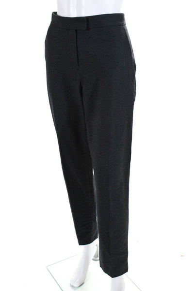 Theory Womens Wool Mid-Rise Pleated Front Straight Leg Dress Pants Black Size 10