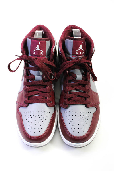 Air Jordan Women's High Top Rubber Sole Color Block Sneaker Burgundy Size 8