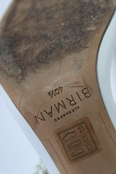 Alexandre Birman Women's Braided Strap High Heel Mule Sandals White Size 40.5