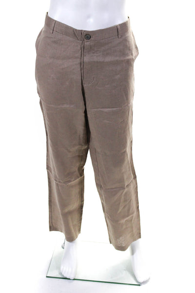 Tasso Elba Men's Flat Front Straight Leg Dress Pant Brown Size 38