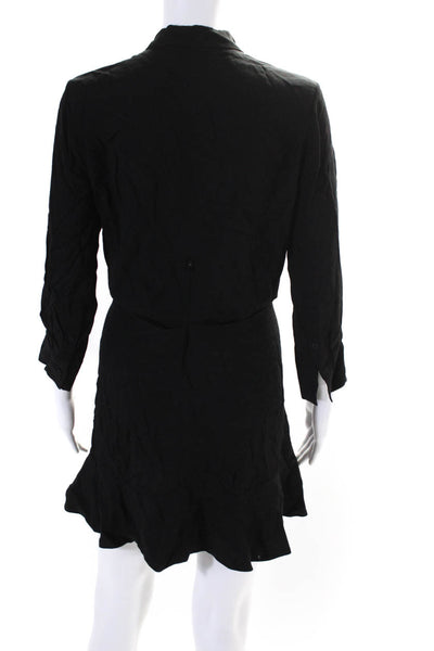 IRO Womens Studded Long Sleeves Althia A Line Dress Black Size Small
