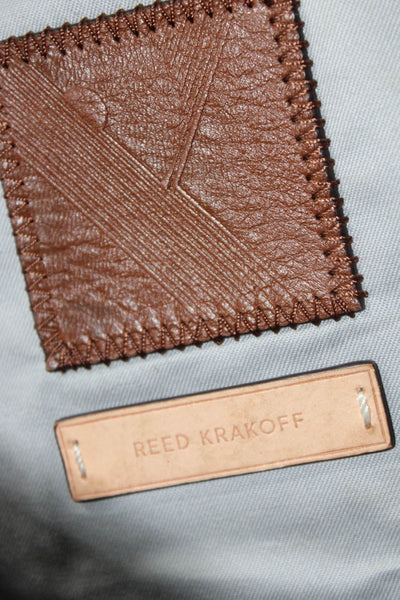 Reed Krakoff Womens Leather Flap Messenger Shoulder Bag Handbag Brown