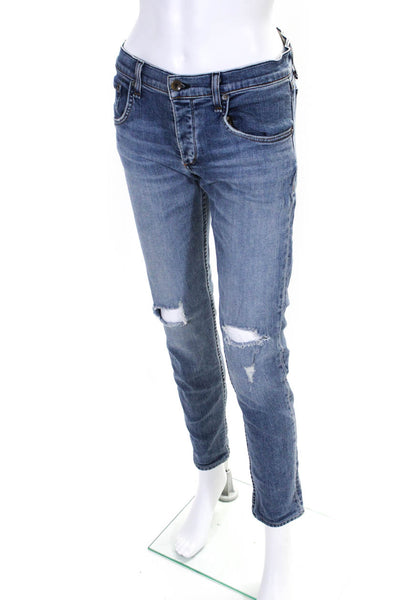 Rag & Bone Womens Full Buttoned Distress Skinny Leg Jeans Blue Size EUR30