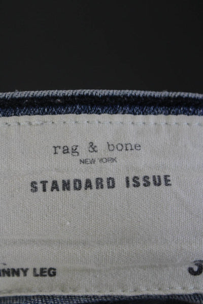 Rag & Bone Womens Full Buttoned Distress Skinny Leg Jeans Blue Size EUR30