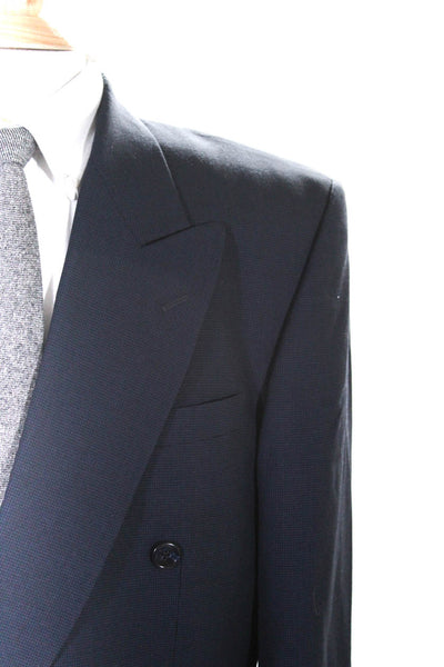 Pierre Balmain Collar Long Sleeves Line Double Breast Jacket Navy Blue Size M