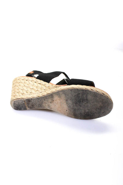 Andre Assous Womens Open Toe Espadrille Slingback Sandals Black Size 7US 37EU