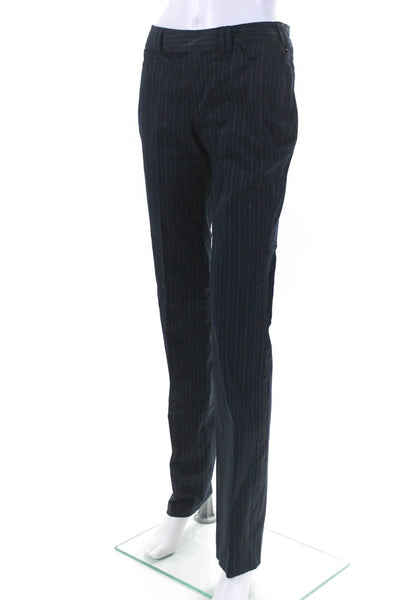 Catherine Malandrino Womens High Rise Pinstriped Dress Pants Navy Blue Size 4