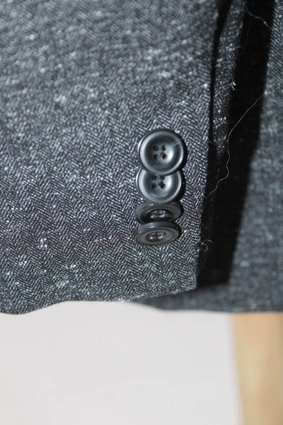Michael Kors Mens Two Button Blazer Jacket Black White Size 44 Long