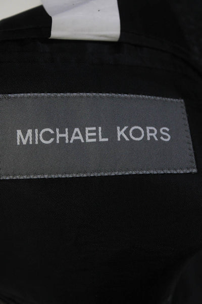 Michael Kors Mens Two Button Blazer Jacket Black White Size 44 Long