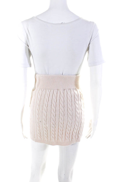 Ronny Kobo Womens Knitted Elastic Waist Slip-On Mini Skirt Beige Size S