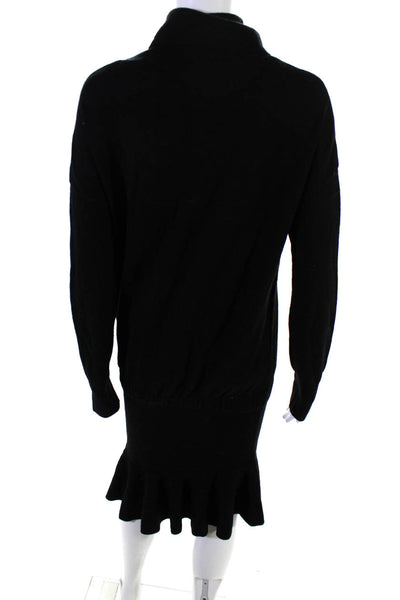 Allsaints Women's Hava Long Sleeve Turtleneck Midi Dress Black Size M