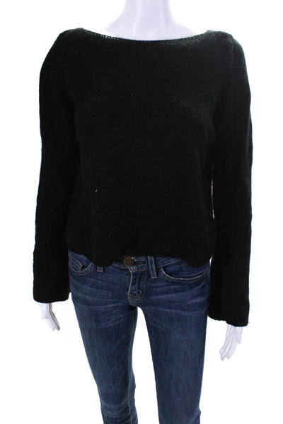 Giada Forte Women's Cashmere Long Sleeve Relaxed Fir Knit Top Black Size 1