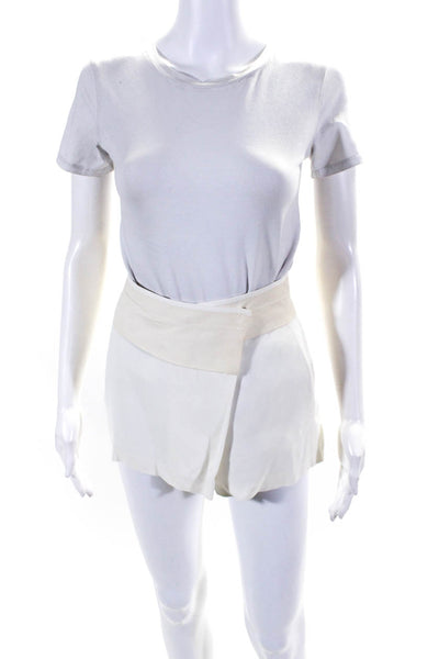 ALC Women's Asymmetric Hem Wrap Shorts White Size 0