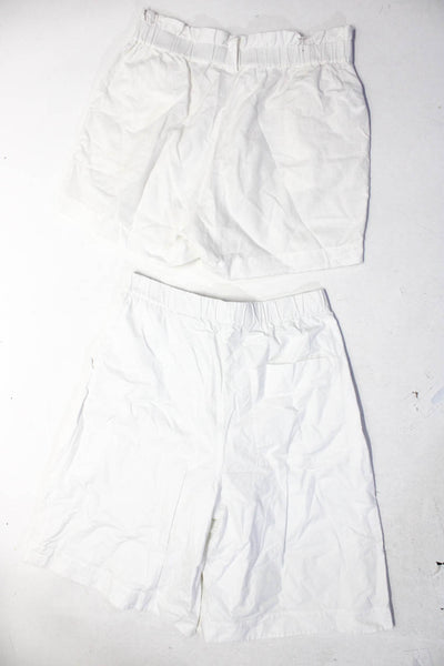 MNG COS Womens Elastic Waist Relaxed Casual Shorts Pants White Size L10 Lot 2