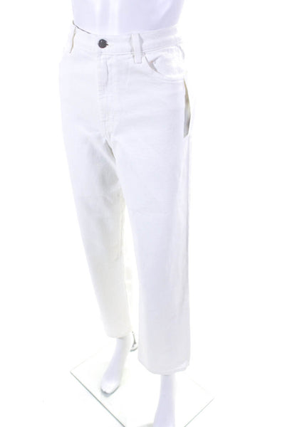 J Brand Women's High Rise Ankle Straight Jeans White Size 30