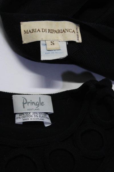 Maria Di Ripabianca Pringle Women's Silk V-Neck Blouse Black Size S, Lot 2
