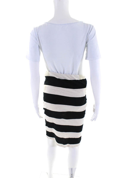 Standard James Perse Women's Elastic Waist Midi Skirt Black White Stripe Size 1