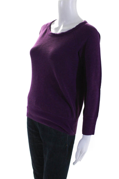 Standard James Perse Women's Crewneck Long Sleeves Blouse Purple Size 1