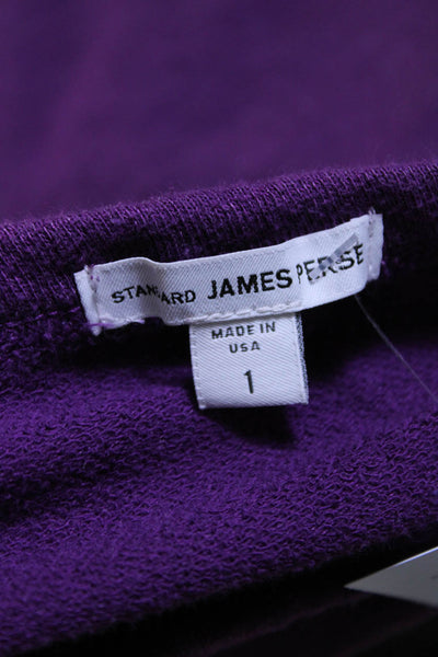 Standard James Perse Women's Crewneck Long Sleeves Blouse Purple Size 1