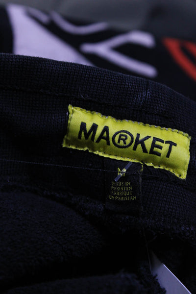 Market Men's Drawstring Waist Tapered Leg Graphic Jogger Pant Black Size M