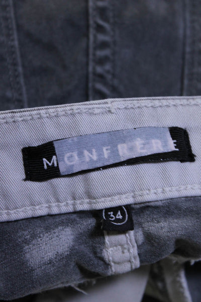 Monfrere Men's Five Pockets Straight Leg Denim Pant Gray Size 34