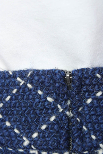 Maeve Anthropologie Women's Checkered Wool Blend Mini Skirt Blue Size 6