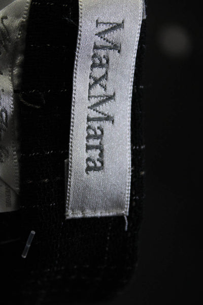 Max Mara Women's Straight Leg Pleated Wool Dress Pants Black Size 10