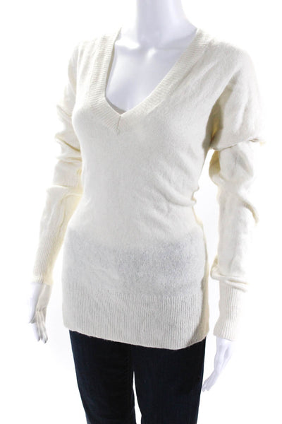 Joie Women's Long Sleeve V-Neck Pullover Sweater White Size S
