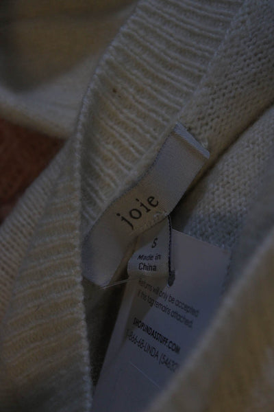 Joie Women's Long Sleeve V-Neck Pullover Sweater White Size S