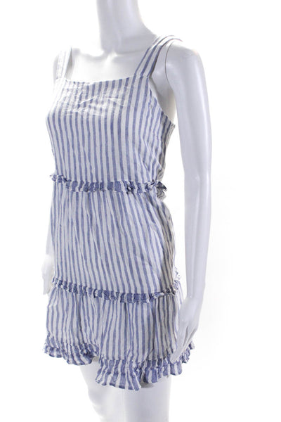 Rails Women's Striped Ruffle Trim Shift Dress Blue Size S