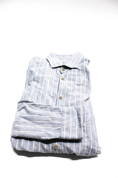 Charles Tyrwhitt Xacus Mens Striped Plaid Dress Shirts White Large XL 18 Lot 4